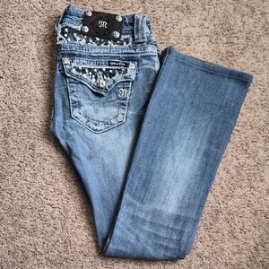 Miss Me Boot Cut Jeans with Embellished Pockets